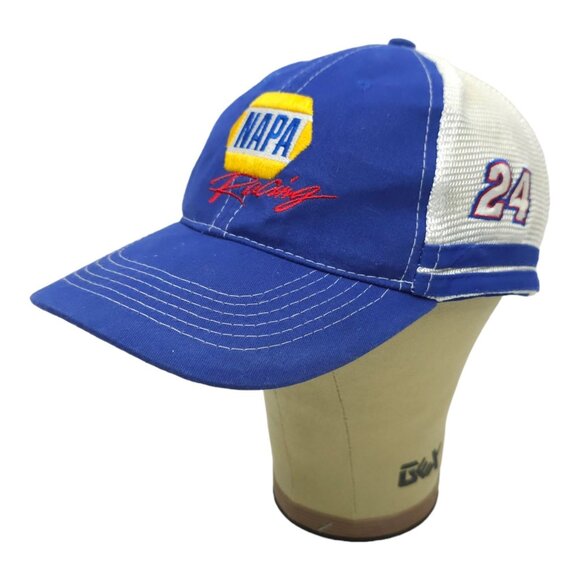 NAPA Racing NASCAR #24 Chase Elliott Hendrick Mesh Strapback Cap Double Stripe - Picture 2 of 15